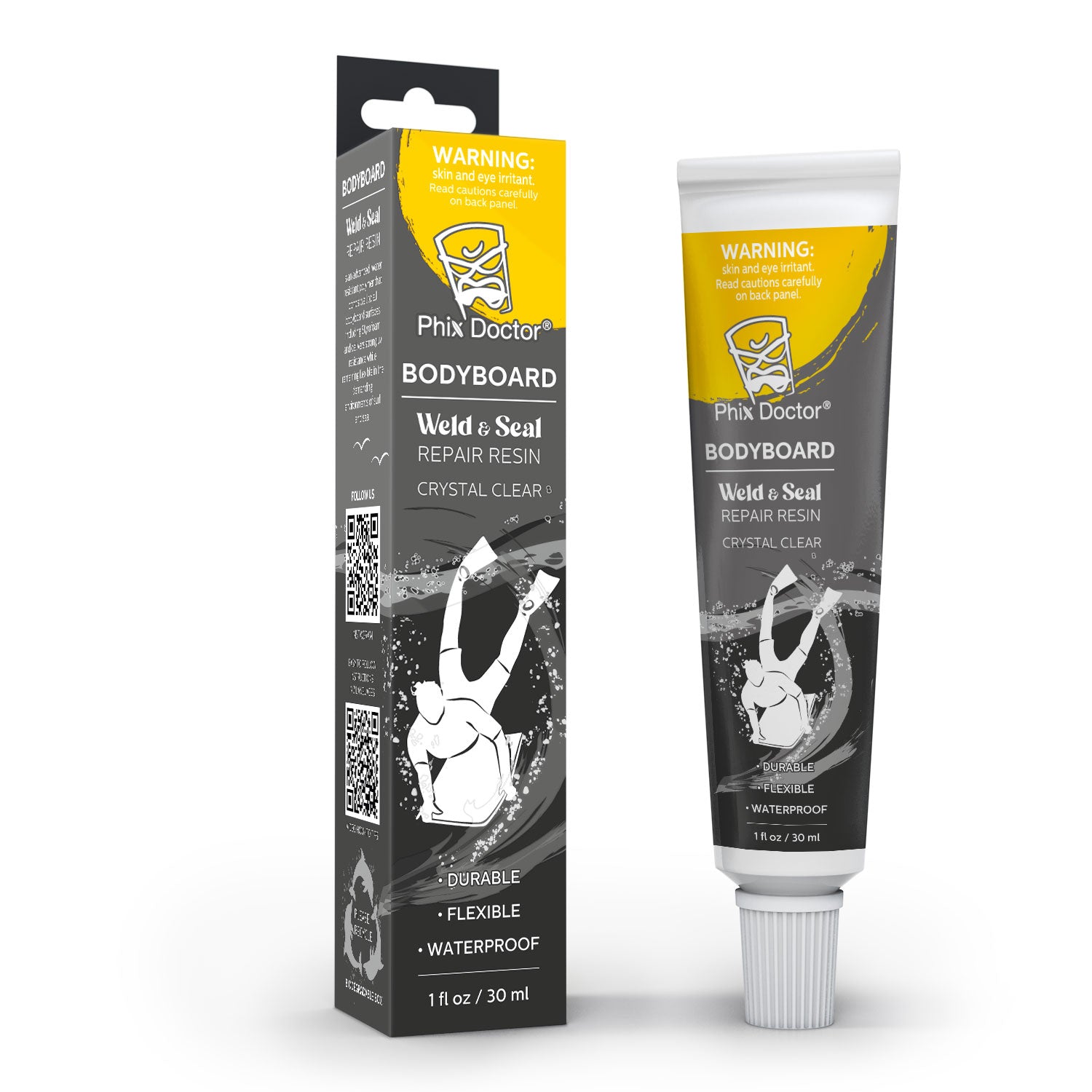 Phix Doctor Soft Phix Bodyboard Weld & Seal Repair Kit 1 fl oz