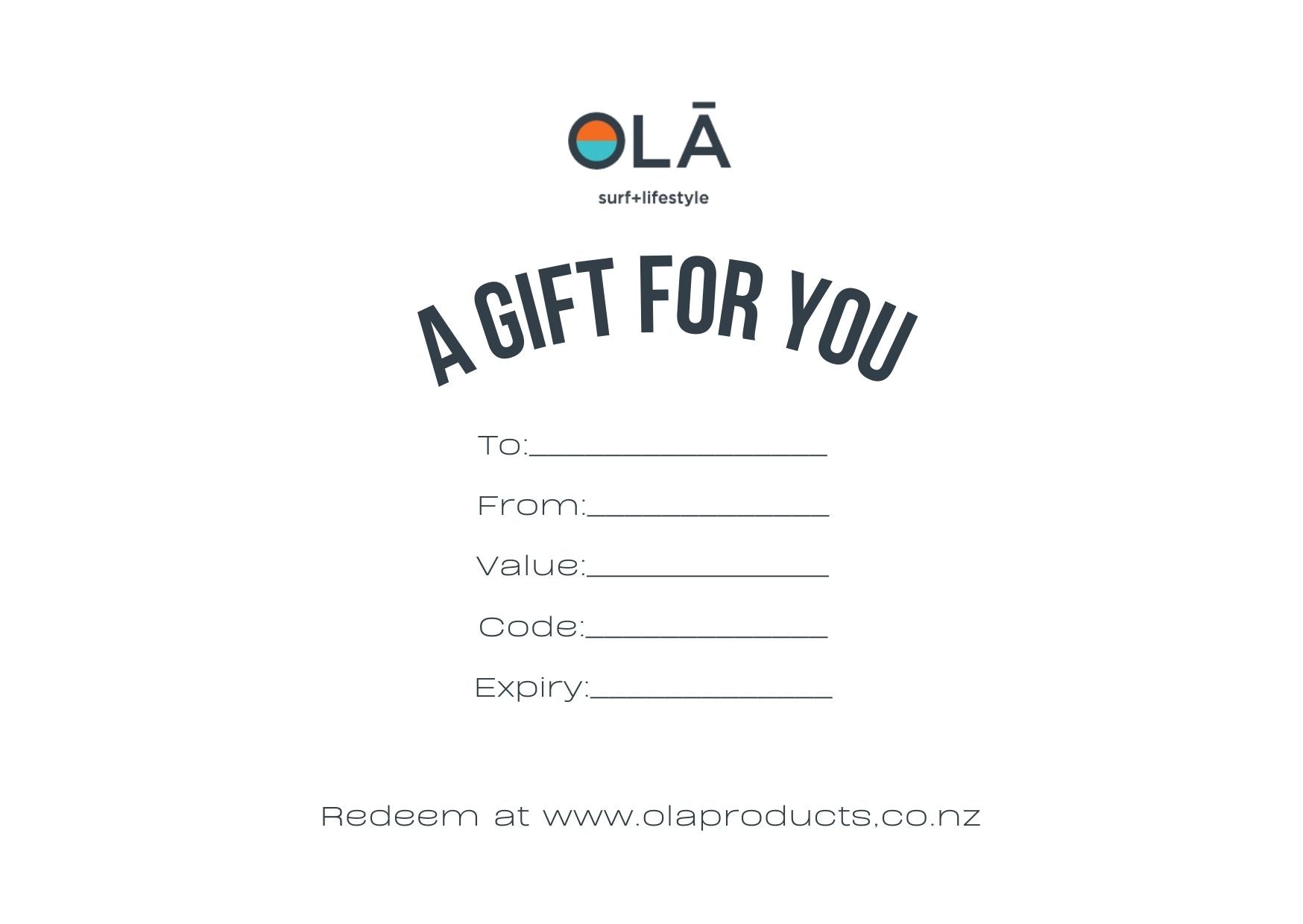 Ola Surf & Lifestyle Gift Cards