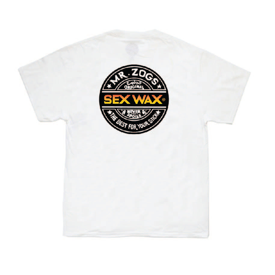 Sexwax Word Fade Orange Tee White