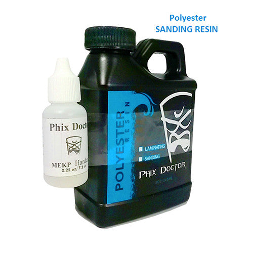 Phix Doctor Polyester Sanding Resin 1/2 Pint w/ Catalyst 240ml